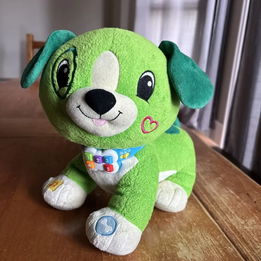 Leap Frog Read With Me Scout Interactive Green Plush Dog Puppy. Tested And Works